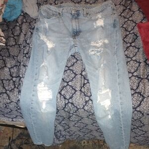 Levi's Light Blue Distressed Skinny Jeans